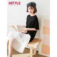 韩都衣舍2019夏装新款女装韩版气质雪纺很仙短袖连衣裙OR8708.槿