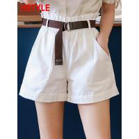 韩都衣舍2019夏装新款韩版女装宽松短裤高腰阔腿休闲裤OM90301緈