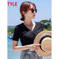 韩都衣舍2019韩版女装夏装新款学生纯色修身打底短袖T恤AA13636玎