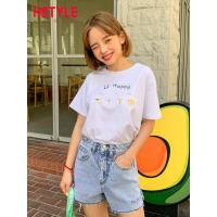 韩都衣舍2019夏装新款女装韩版宽松印花打底潮短袖T恤OM80481烎