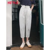 韩都衣舍2019夏装新款韩版女装宽松显瘦哈伦九分休闲裤OM80306樰