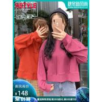 韩都衣舍2019秋季新款女装韩版宽松长袖潮ins短款卫衣女LU8601荃