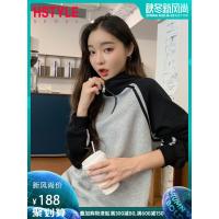 韩都衣舍2019秋装新款韩版女宽松显瘦加绒ins中长连衣裙IG8486璎