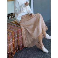 韩都衣舍2019秋新款女装仙女裙ins网纱丝绒裙a字半身裙OM90910勝