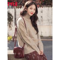 韩都衣舍2019韩版女装秋新款宽松显瘦高领毛衣针织衫女HO10651魭