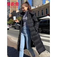 韩都衣舍2019韩版女装冬装新款黑色白鸭绒中长款羽绒服OY9019焕