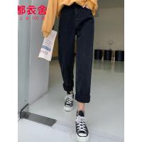 韩都衣舍2019韩版女秋新款宽松休闲直筒显瘦阔腿牛仔裤HO0057魭