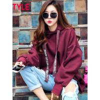 韩都衣舍2019秋装新款女装韩版中长款连帽上衣加绒卫衣GE00335甦