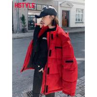 韩都衣舍2019韩版女装冬装新款宽松工装面包服加厚棉衣AA13783玎