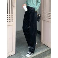 韩都衣舍2019秋新款灯芯绒裤子女宽松复古直筒休闲裤女PV9237勝