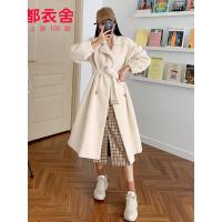 韩都衣舍2019秋新款女装韩版宽松抓绒中长款加厚短外套OM80780樰