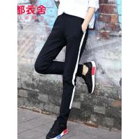 韩都衣舍2019秋装韩版新款宽松烟管哈伦学生休闲运动裤女MY5448沐