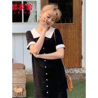 韩都衣舍2019韩版女装夏装娃娃领短裙宽松学生连衣裙EK9072囡_JwRTO3