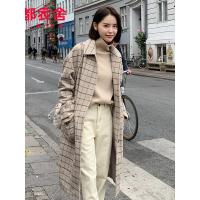 韩都衣舍2019秋冬新款韩版女过膝小个子中长款毛呢外套OR9053璎_IhDvK2