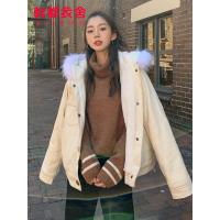 韩都衣舍2019韩版女冬装新款短款加绒内里加厚棉衣棉服AA13782婏