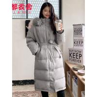 韩都衣舍2019冬装新款韩版女装宽松保暖过膝长款羽绒服KY11031湲