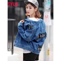 韩都衣舍2019秋装新款女装韩版贴布牛仔外套宽松上衣潮学生IG79