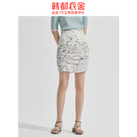 韩都衣舍2020夏季新款韩版高腰包臀显瘦短半身裙女RO1014禧