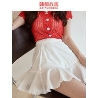 韩都衣舍2020夏装新款女清新甜美显瘦短款高腰a字半身裙RE5081鲲