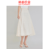 韩都衣舍2020夏季新款韩版优雅雪纺A字高腰显瘦半身裙OM81802堃