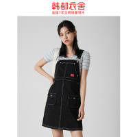 韩都衣舍2020夏装新款女装韩版休闲背带牛仔气质连衣裙子RE7386翝