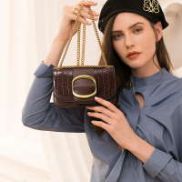 2019新款质感鳄鱼纹迷你百搭链条包包