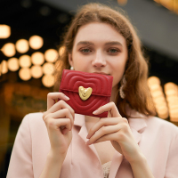 TOUTOU2019新款七夕限定爱心短款简约百搭钱包女多卡位零钱卡包潮