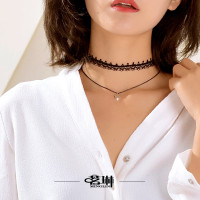 蕾丝淑女颈链项链女颈带 简约韩版脖子饰品choker项圈学生锁骨链