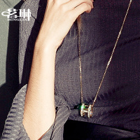 茗琳MINGLIN 双子轮毛衣链长款项链女士 韩国秋冬百搭个性 衣服配饰自戴