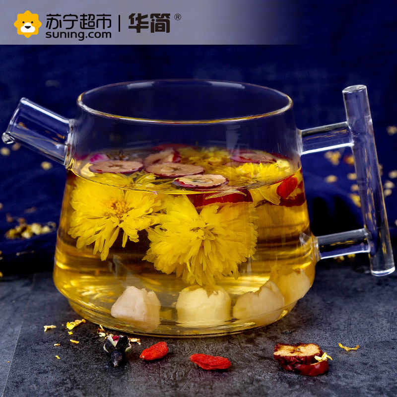 【苏宁超市】华简 茶叶 花草茶 玫瑰菊花茶120g（10g*12包）