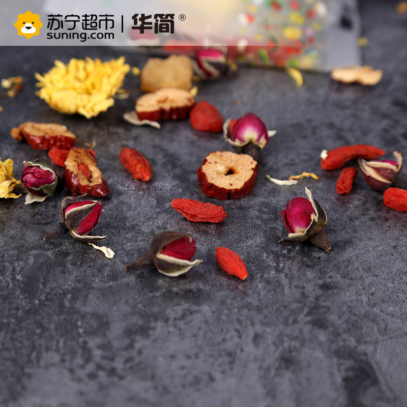 【苏宁超市】华简 茶叶 花草茶 玫瑰菊花茶120g（10g*12包）
