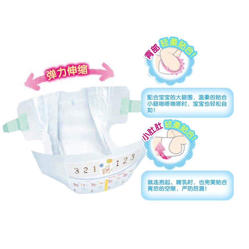 日本进口尤妮佳（Moony）纸尿裤新生儿尿不湿超薄透气S102片图片