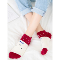 OICI 女士卡通小耳朵纯棉船袜5双装CA2206007