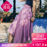 裂帛半身裙夏新款仙气度假风刺绣不规则下摆雪纺