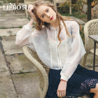 裂帛夏新款休闲螺纹领刺绣轻薄长袖纯色棒球衫宽松超短外套