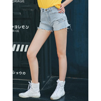 裂帛短裤夏新款中腰刺绣个性休闲百搭做旧牛仔短裤