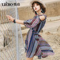 裂帛雪纺碎花连衣裙夏装新款浪漫海边度假风ins超火裙子