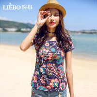 裂帛白色T恤短袖衣服新款夏装印花套头衫短袖宽松T恤