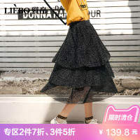 裂帛夏装新款气质仙风刺绣闪亮多层松紧腰网纱蛋糕裙半身裙