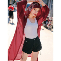 裂帛夏装新款精美刺绣民族风连帽开襟温柔随性无扣长款外套