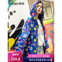 裂帛长袖印花外套夏装新款学生chic韩版宽松休闲连帽上衣潮