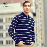 七匹狼男装T恤2017时尚男士翻领polo衫长袖T恤