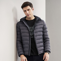 七匹狼羽绒服新款时尚休闲短款连帽轻薄羽绒服外套男