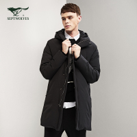 七匹狼羽绒服冬季时尚休闲中长款羽绒服男连帽保暖羽绒外套