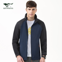 Q七匹狼户外男士新款时尚立领运动冲锋衣