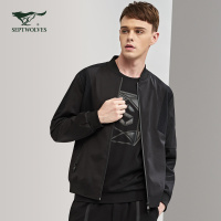 七匹狼夹克2017秋季青年男装商务时尚休闲棒球领茄克外套潮