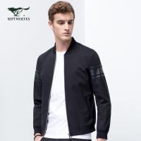 七匹狼夹克男时尚商务休闲中青年男士棒球领夹克外套jacket