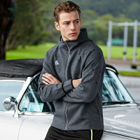 七匹狼户外运动夹克17秋冬青年男士时尚休闲连帽针织夹克运动外套