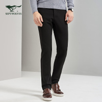 七匹狼休闲裤秋季男裤子男士时尚休闲男针织弹力休闲裤修身长裤