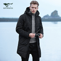 七匹狼棉服2017年冬季户外运动连帽中长款防寒加厚棉衣外套
